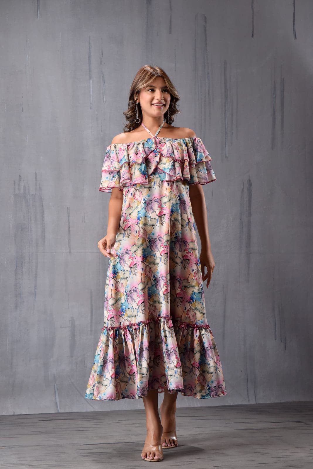 Off Shoulder Ruffle Dress
