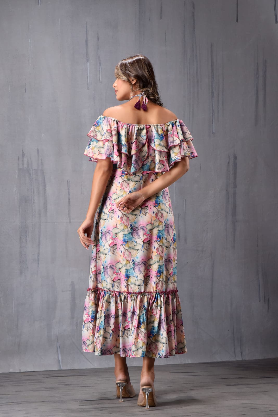 Off Shoulder Ruffle Dress