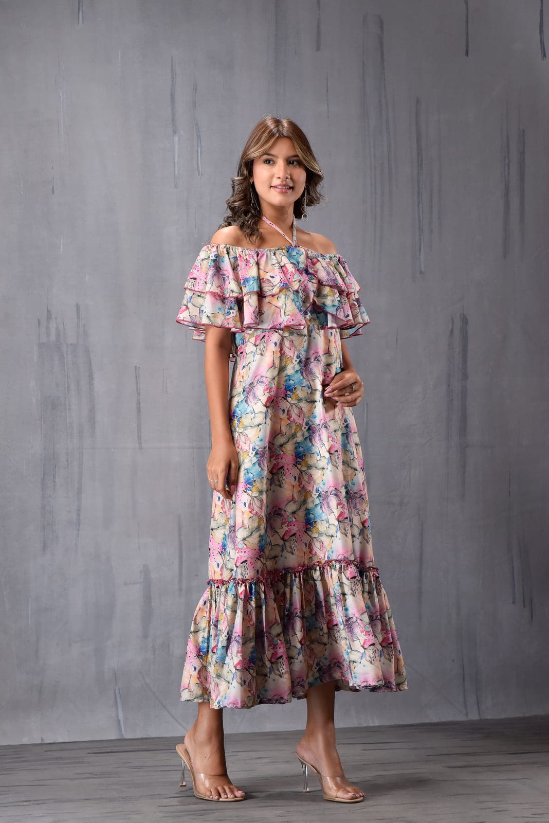 Off Shoulder Ruffle Dress