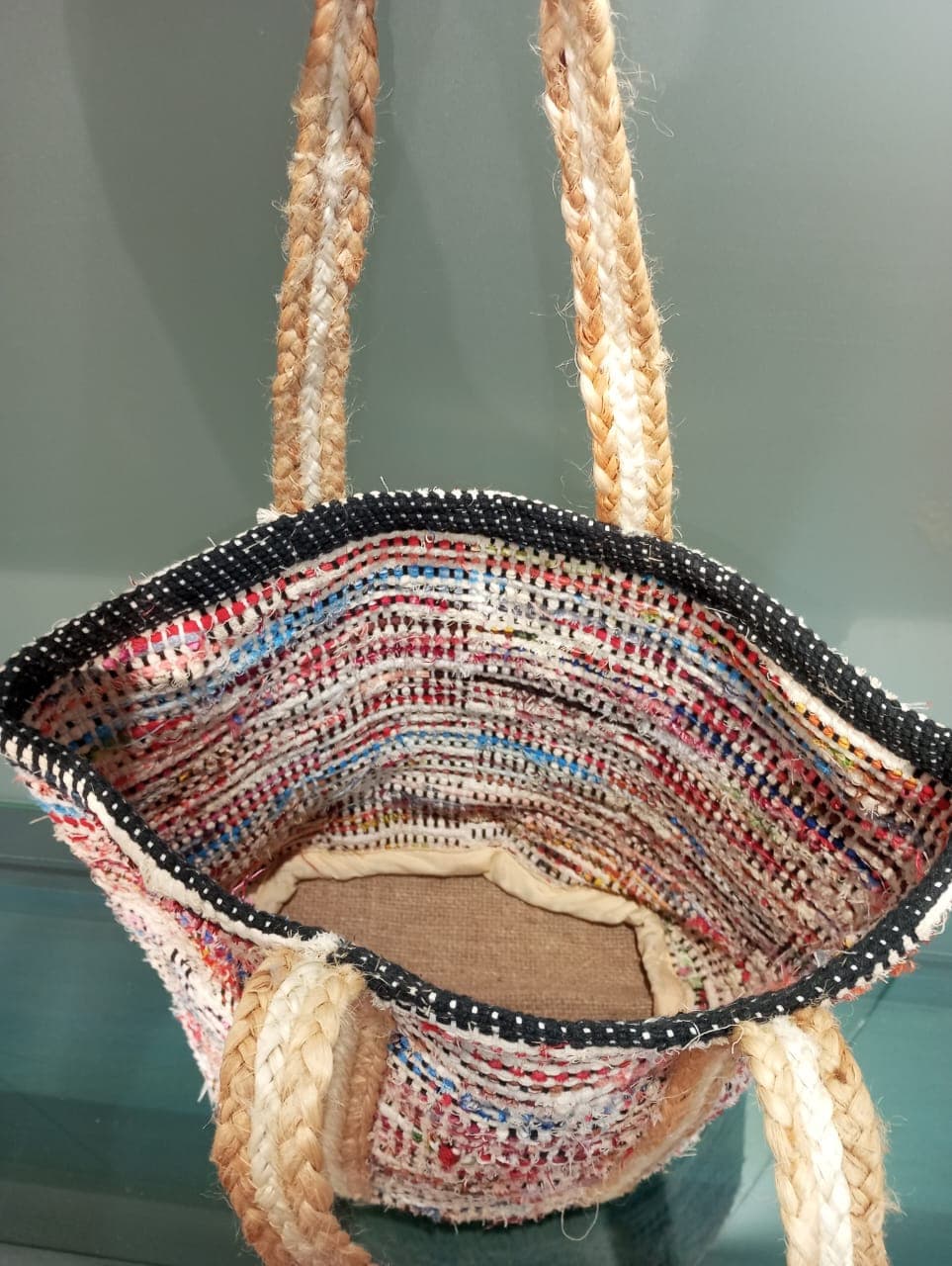Recycled Multi Cotton Jute Beach Bag