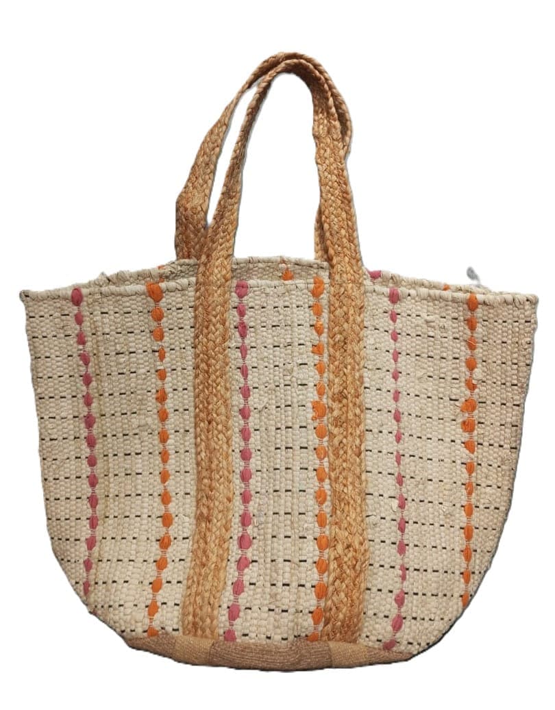 Natural Cotton Jute Beach Bag