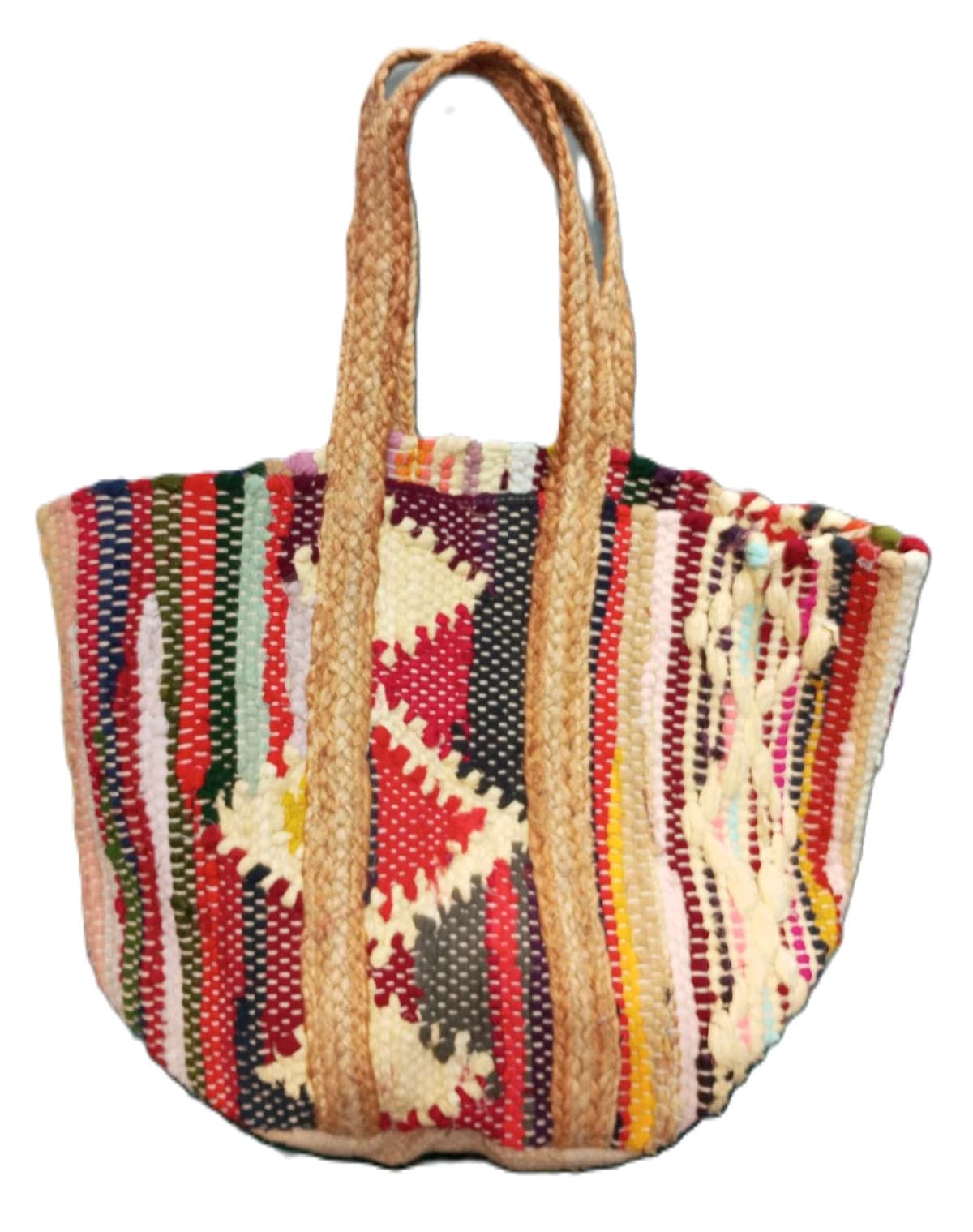 Colorful Multi Pattern Beach Bag