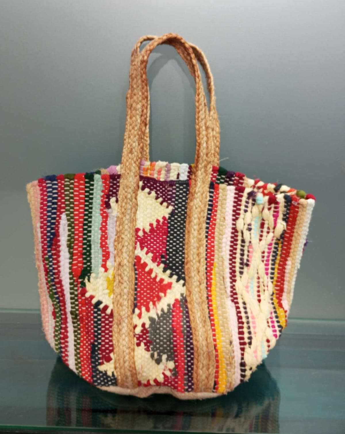 Colorful Multi Pattern Beach Bag