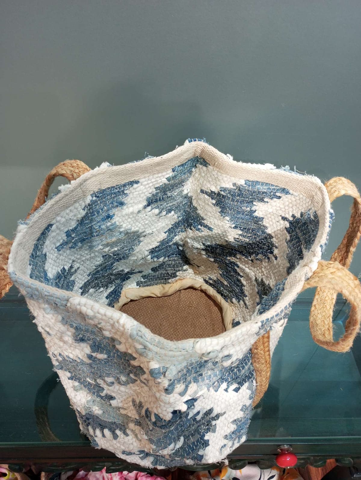 Denim Zigzag Designer Beach Bag