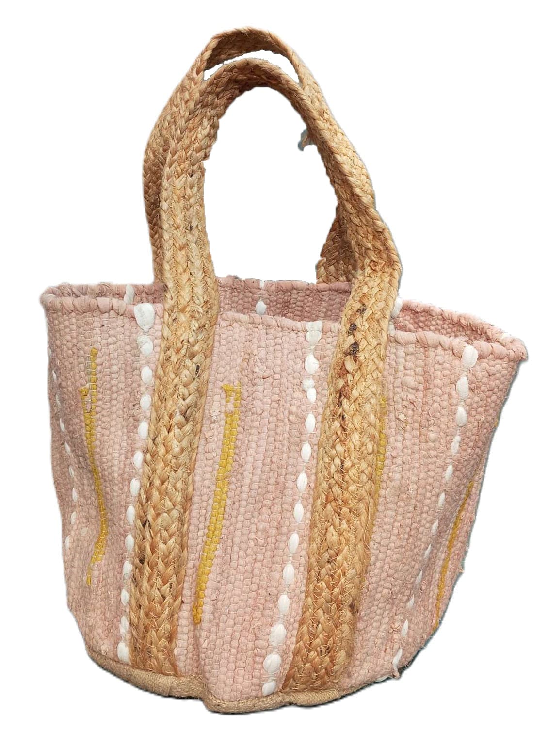 Pastel Pink Cotton Beach Bag