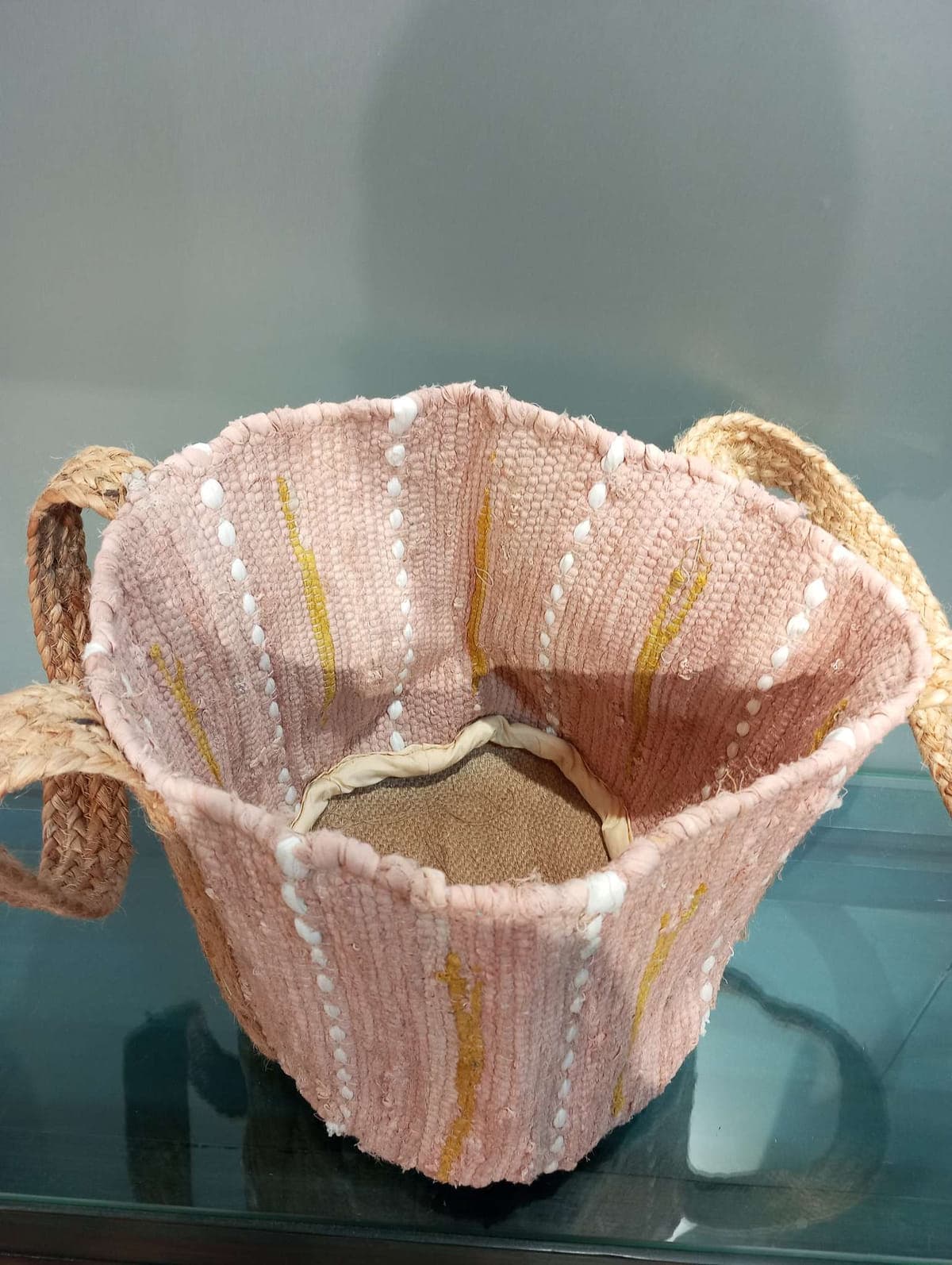 Pastel Pink Cotton Beach Bag
