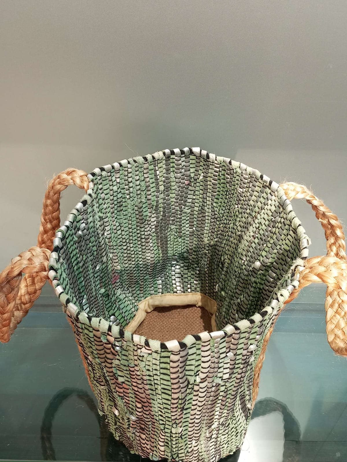 Sage Green Leather Beach Bag