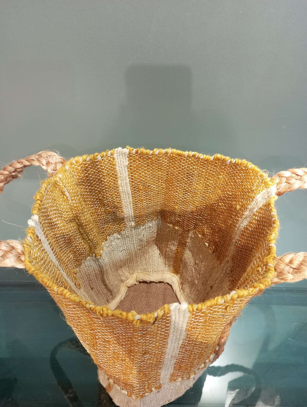 Mustard Beige Jute Beach Bag