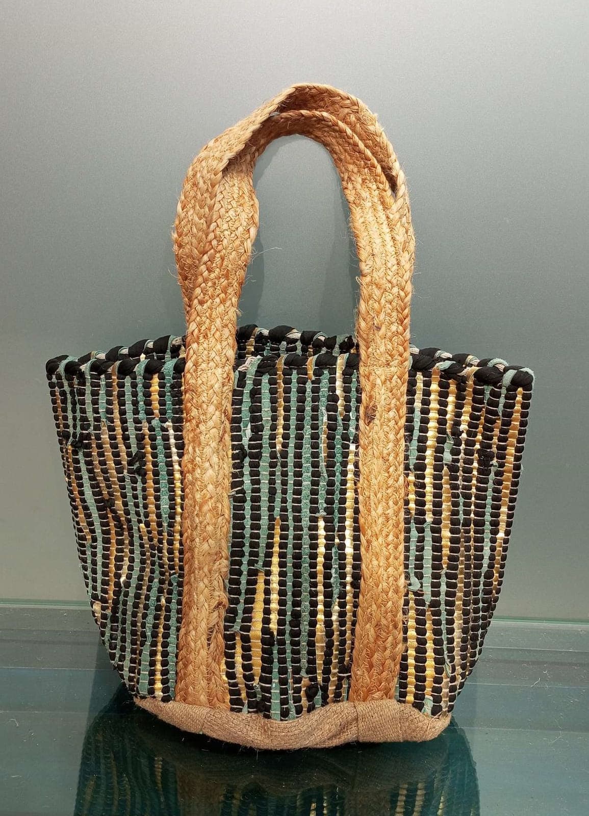 Black Kai Gold Beach Bag