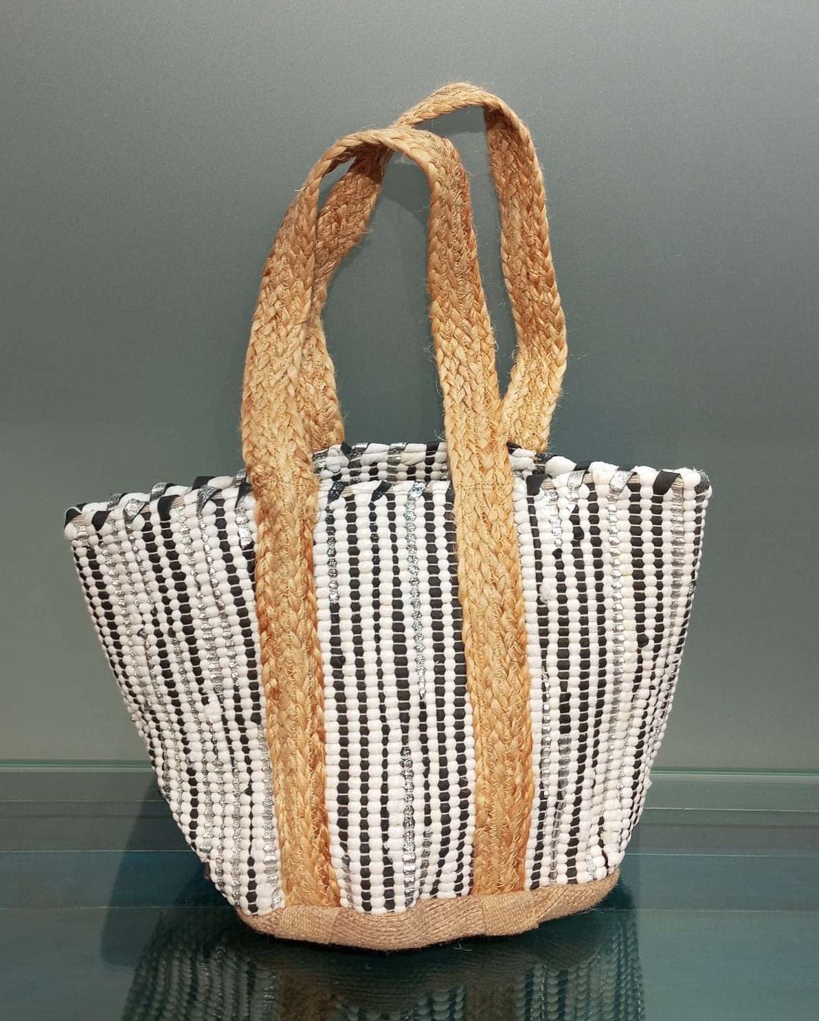 White Cotton Beach Bag
