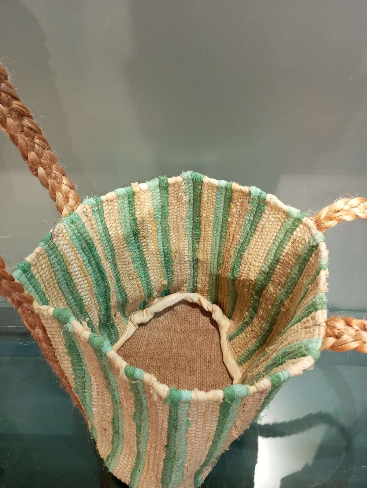 Lime Green Stripe Beach Bag