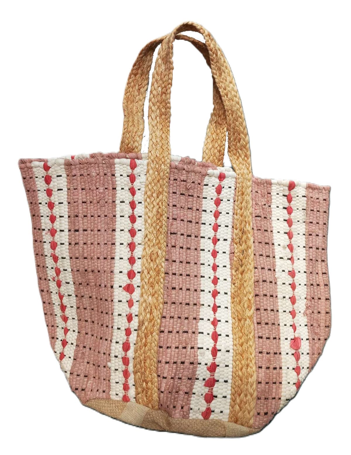 Pastel White Cotton Beach Bag