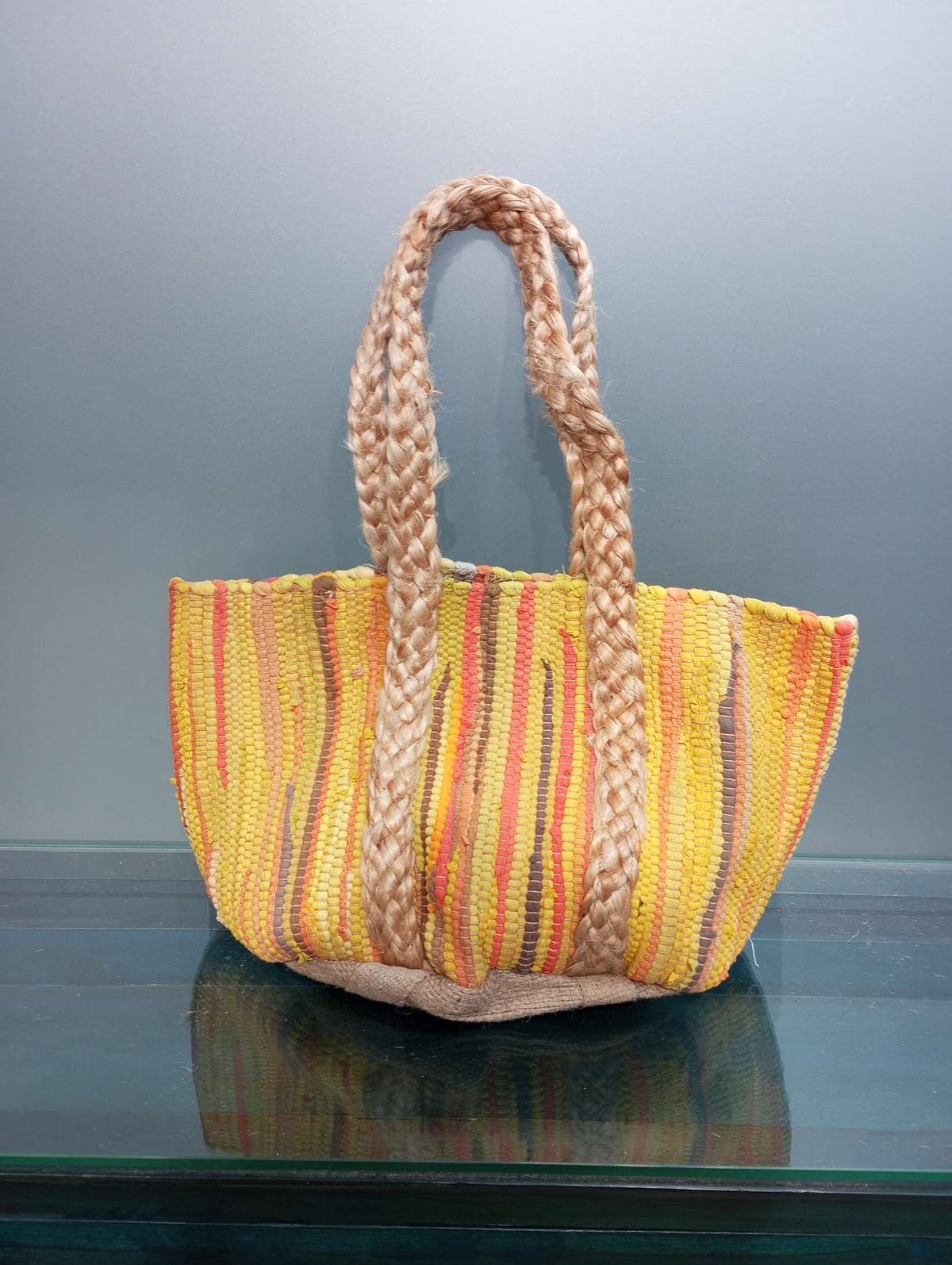 Yellow Multi Chindi Beach Bag