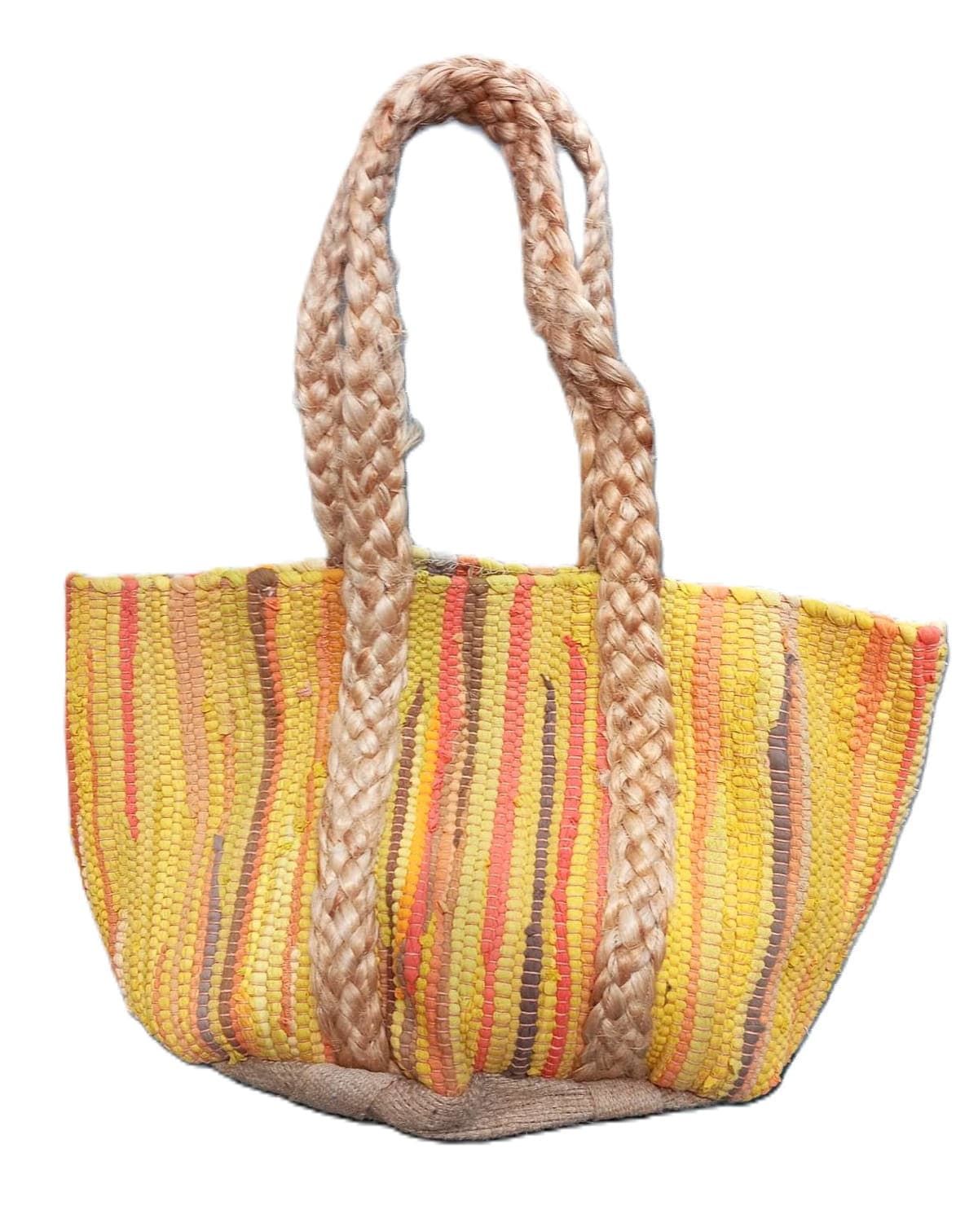 Yellow Multi Chindi Beach Bag