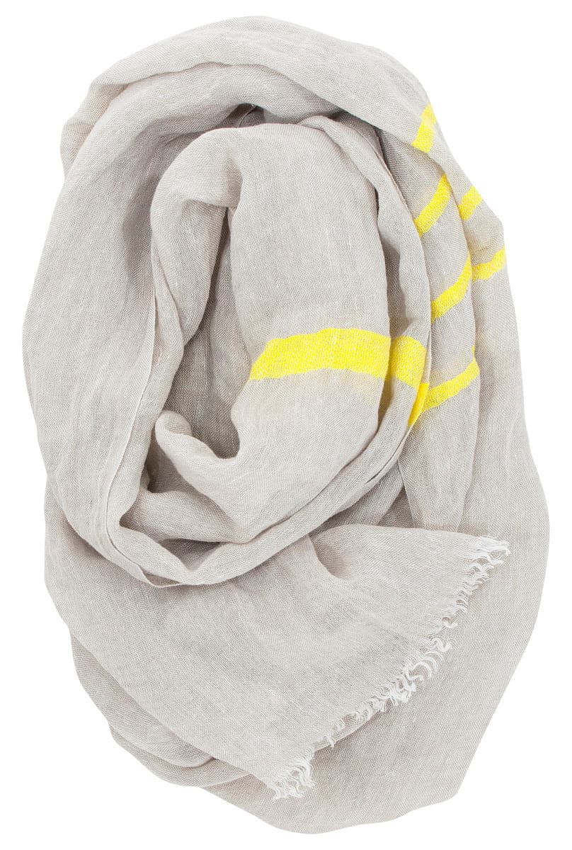 LINEN SCARF WITH FRESH STRIPES 2 SIZES AND SEVERAL COLORS