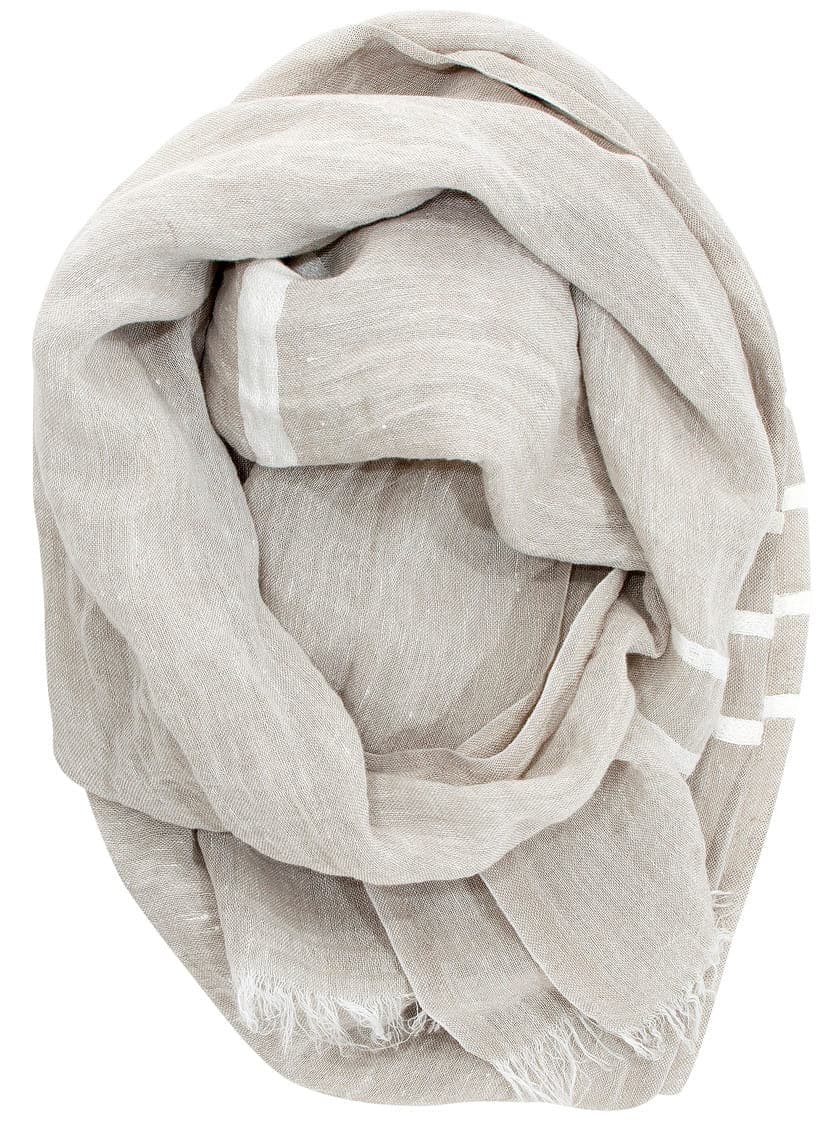 LINEN SCARF WITH FRESH STRIPES 2 SIZES AND SEVERAL COLORS
