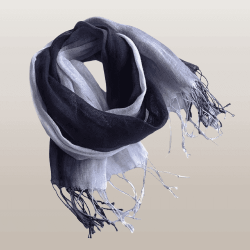 Knotted Fringes Ombre Linen Scarf 2 Sizes and several colors.