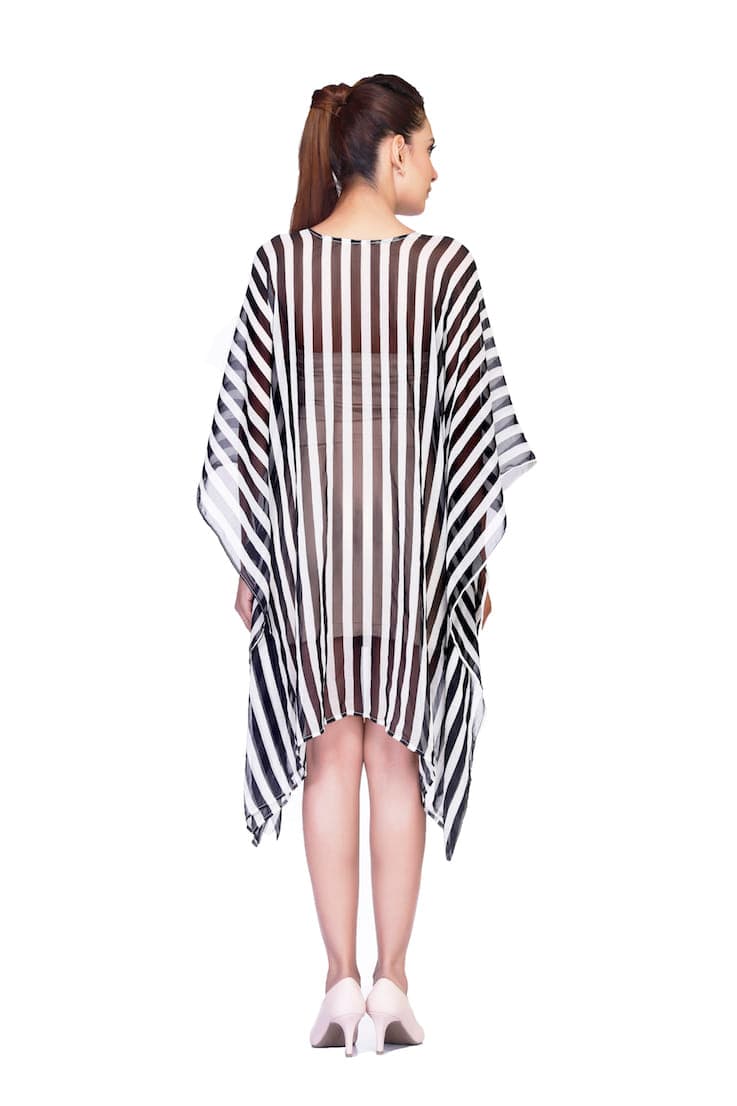 STRIPE PRINT KNEE LENGTH CAFTAN