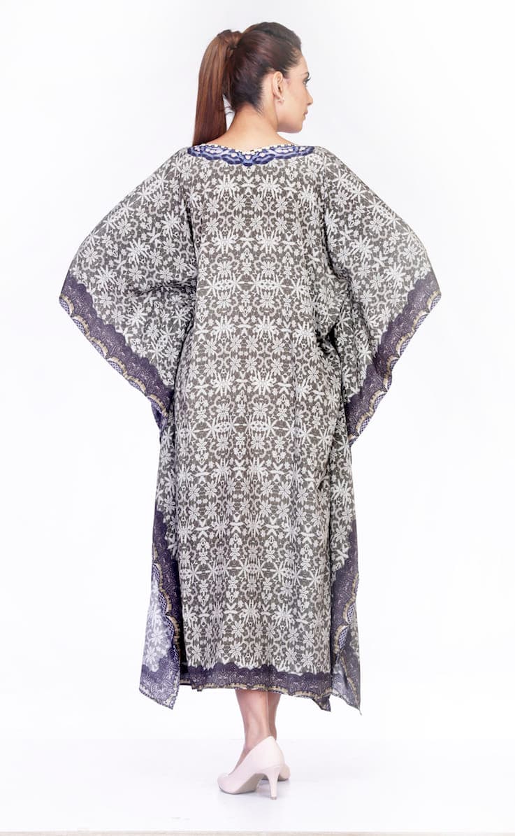 BROWN COLOR PRINTED LONG CAFTAN