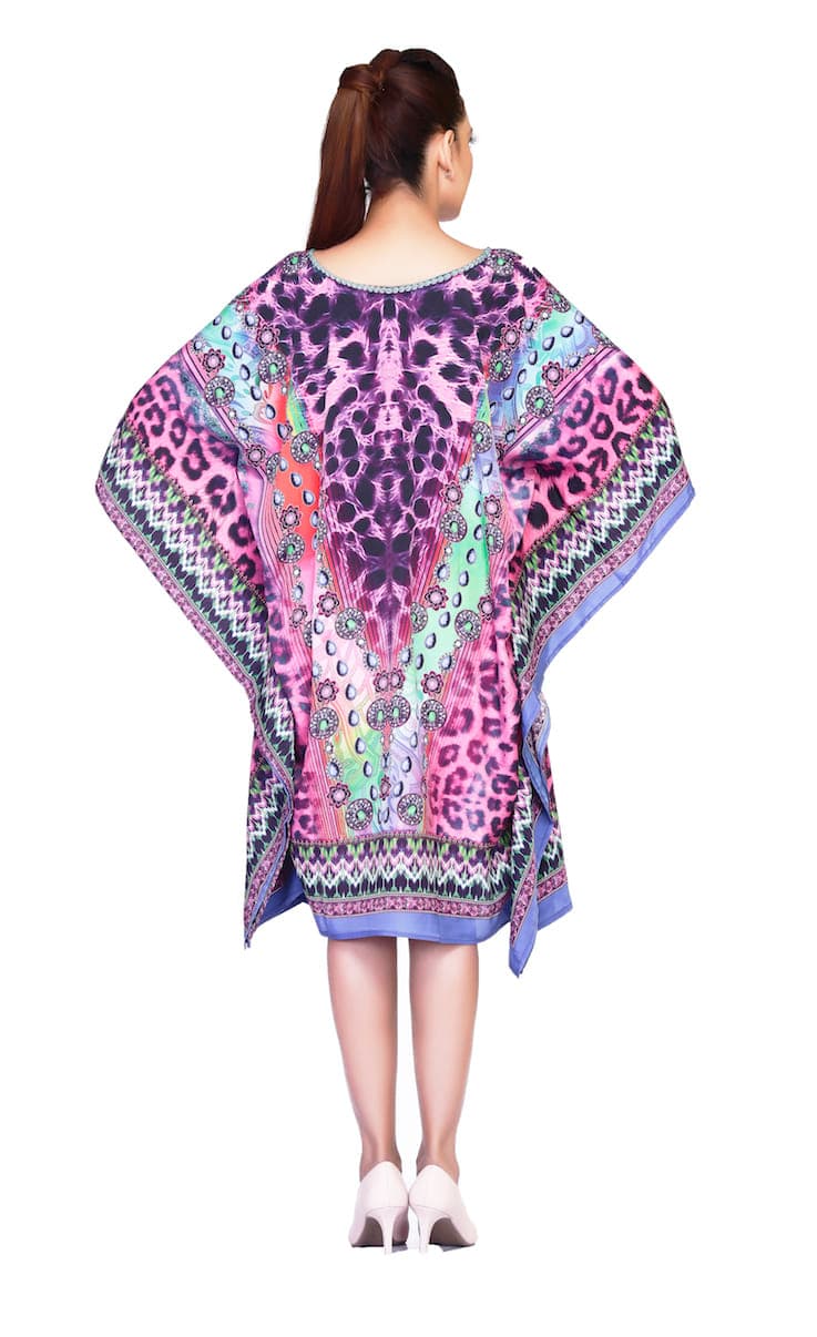 PURPLE COLOR ANIMAL PRINT CAFTAN