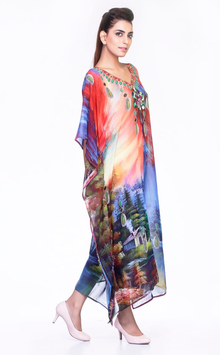 DIGITAL PRINTED GEORGETTE CAFTAN