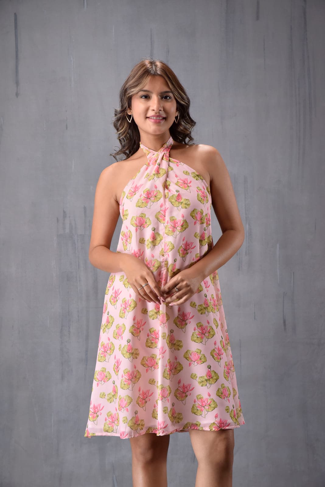 Halter Neck Collar Dress