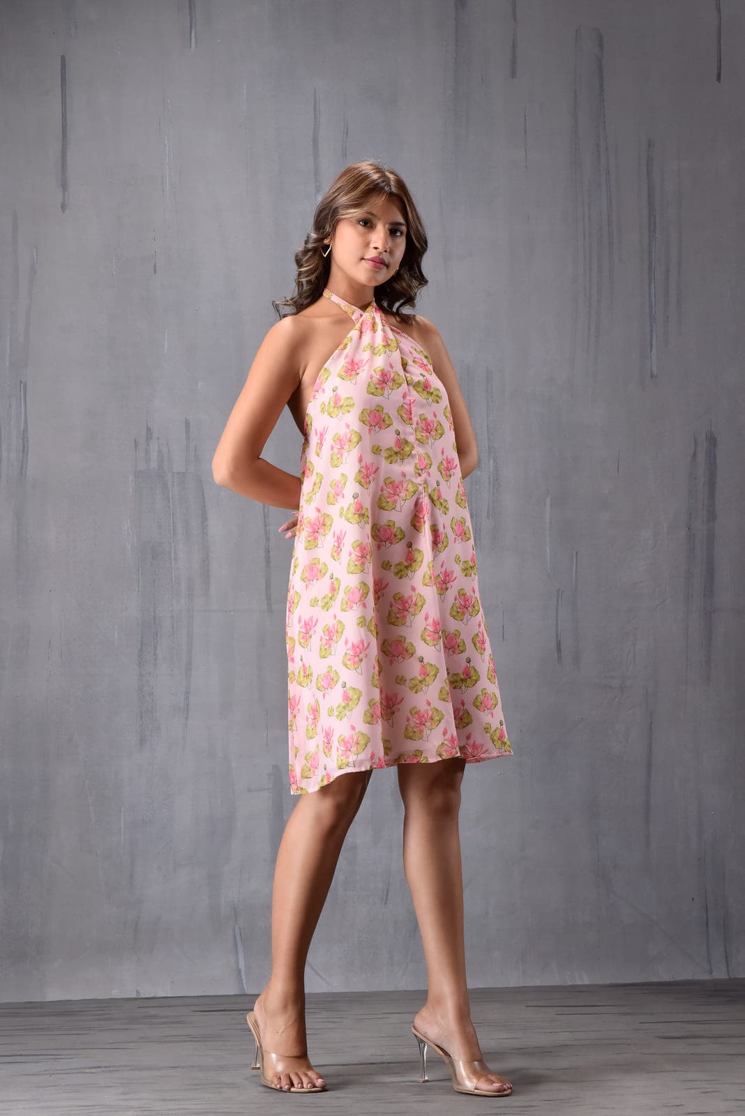 Halter Neck Collar Dress