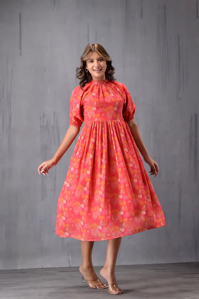 Reglon sleeve Elasticated Dress
