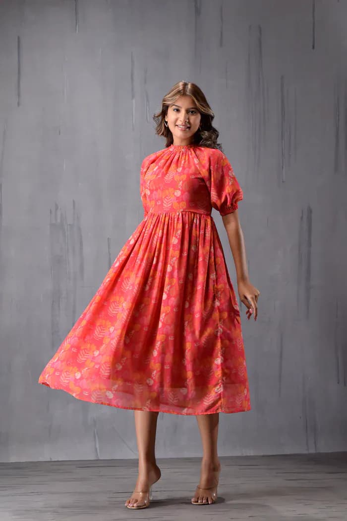 Reglon sleeve Elasticated Dress