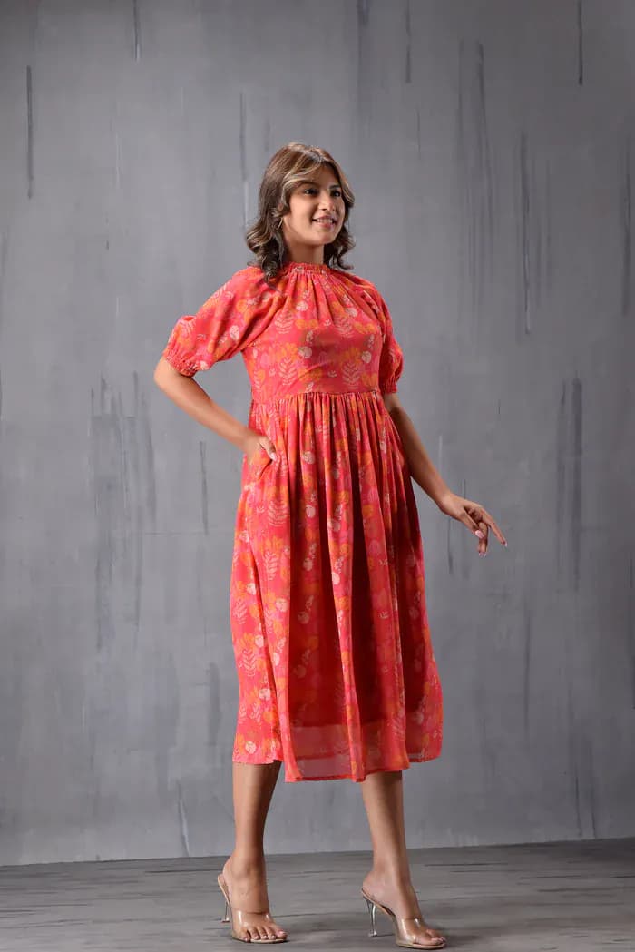 Reglon sleeve Elasticated Dress
