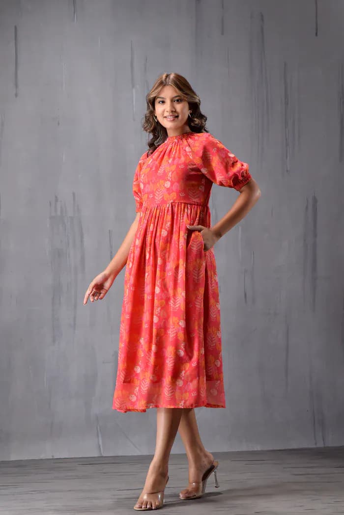 Reglon sleeve Elasticated Dress