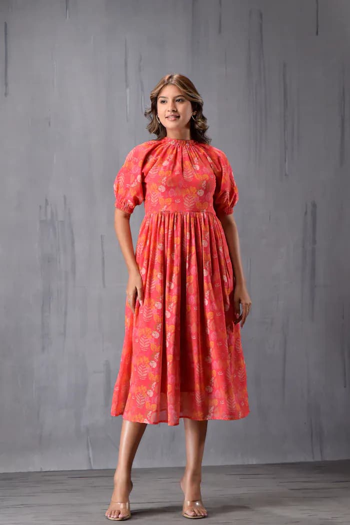 Reglon sleeve Elasticated Dress