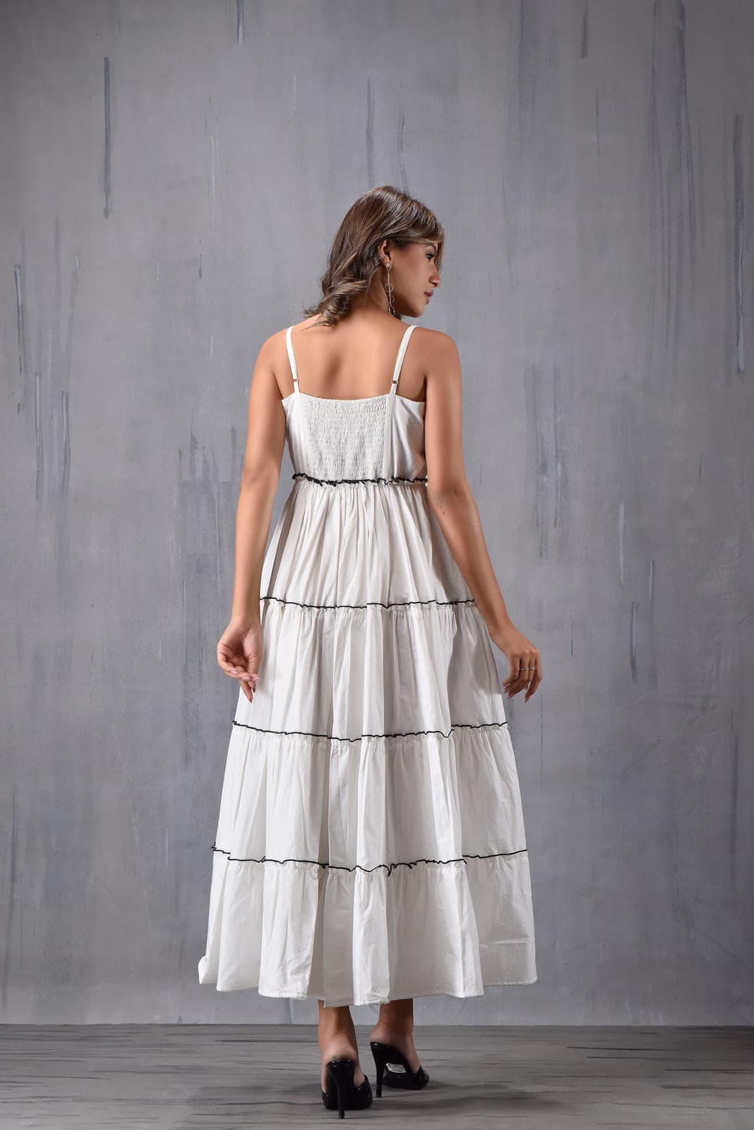 Maxi Dress in White and Black