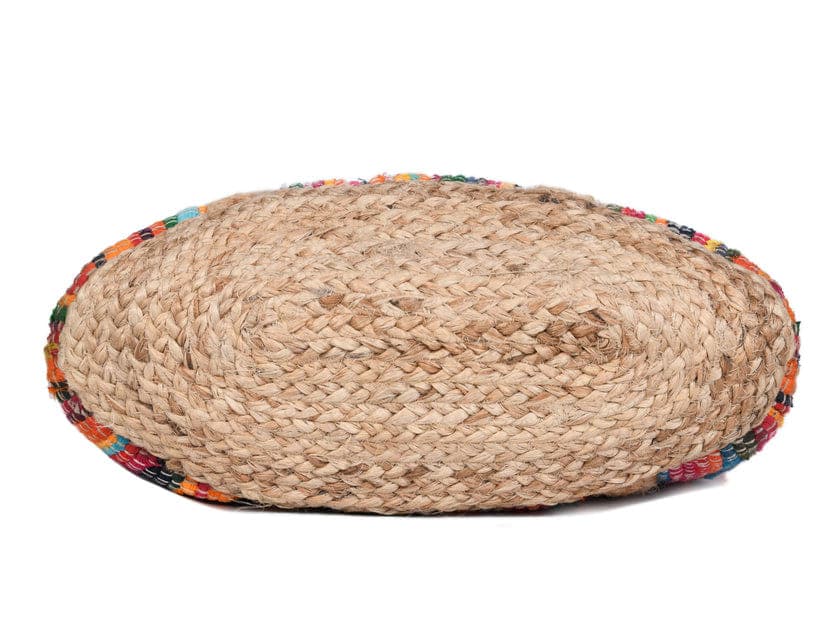 Multi Orange Cotton Jute Beach Bag