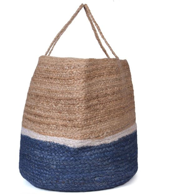 Bottom Colored Jute Beach Bag