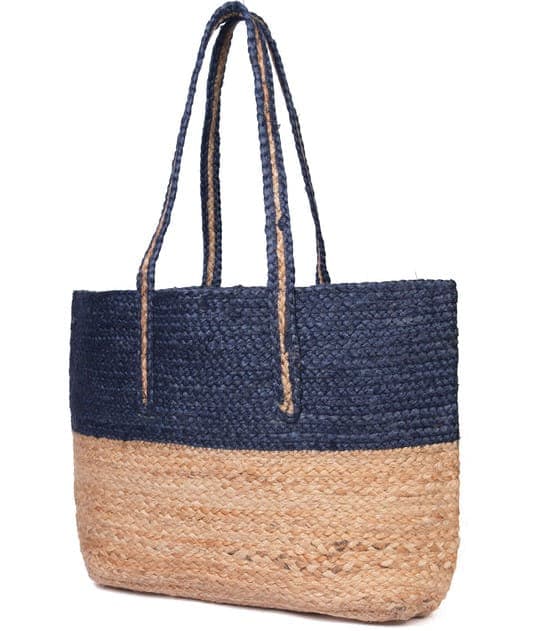 Top Colored Jute Beach Bag