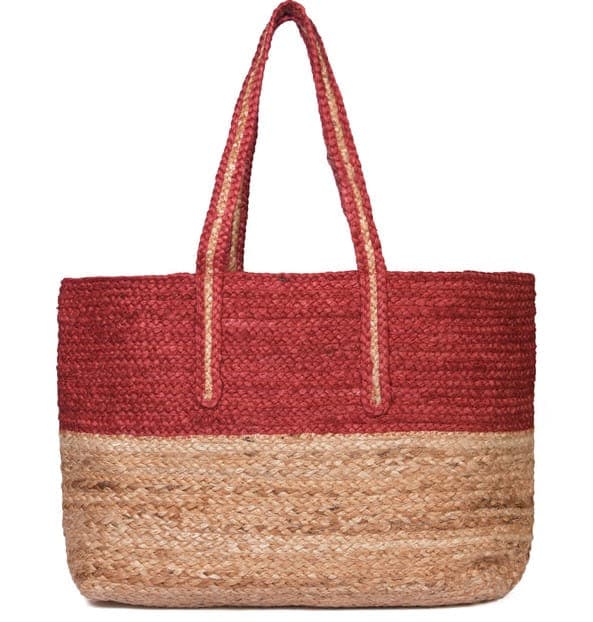 Top Colored Jute Beach Bag