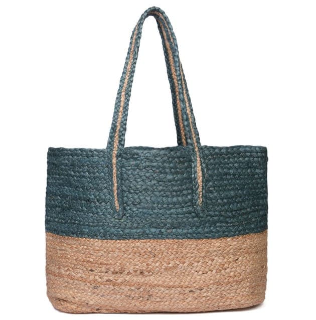Top Colored Jute Beach Bag
