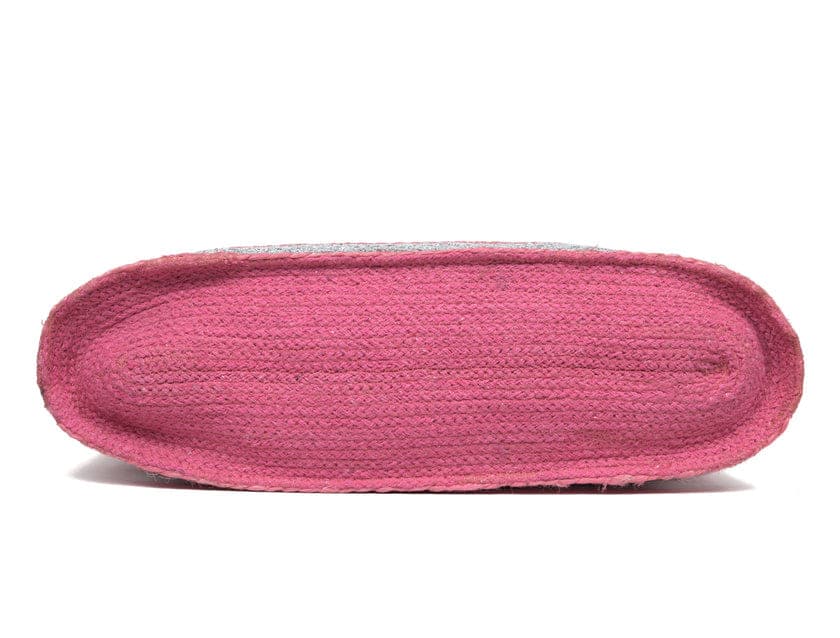 Stripe Foil Work Jute Beach Bag