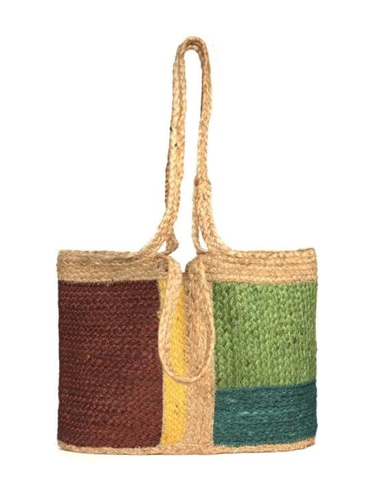Color Combination Jute Bag