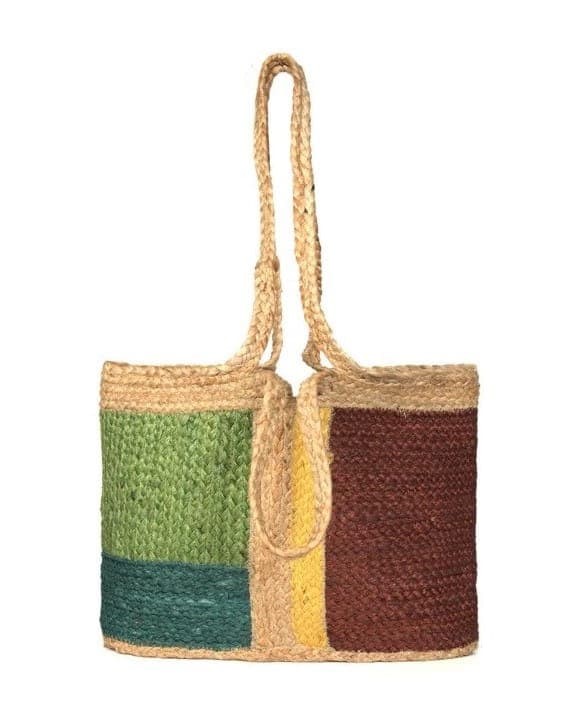 Color Combination Jute Bag
