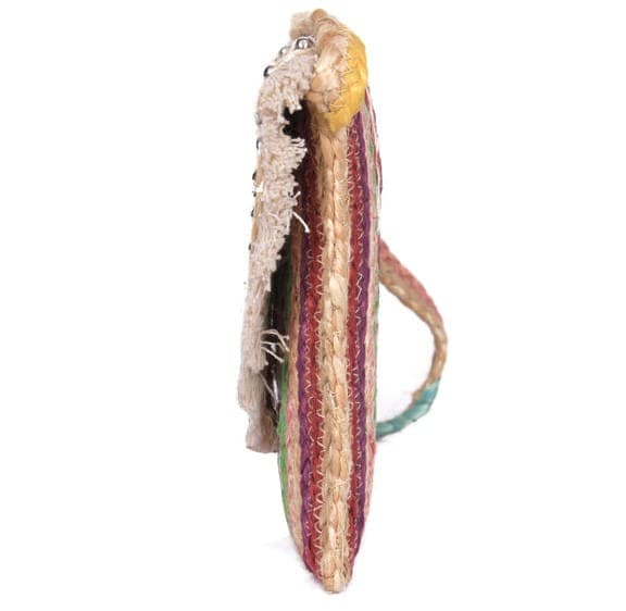 Decorative Colorful Stripe Jute Clutch