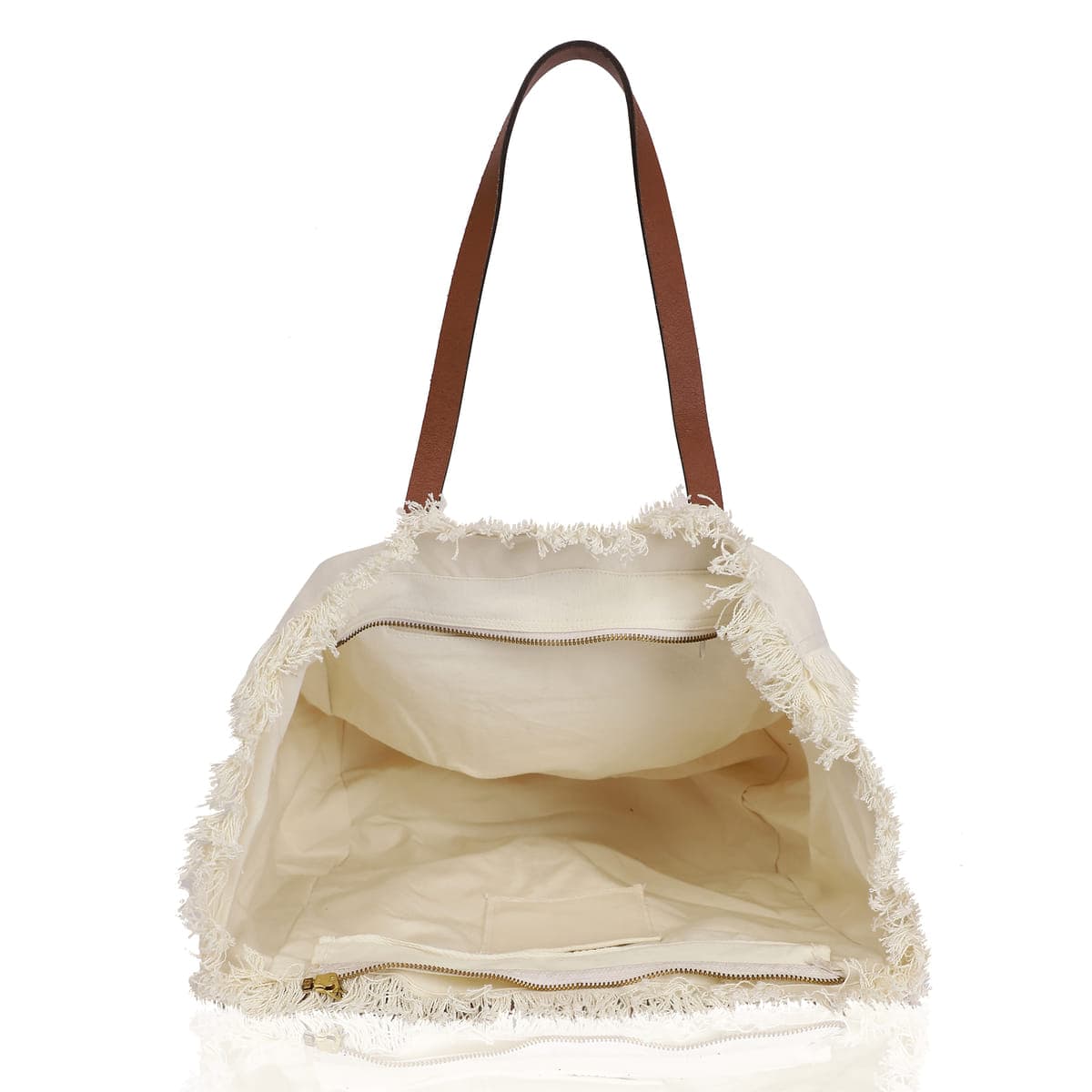 Smile Everyday Print Canvas Beach Bag