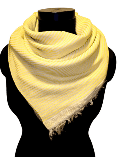 Lemon white stripe cotton scarf