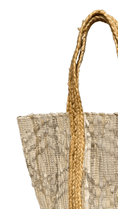 Reclaim Weave Leather & Jute Tote Bag