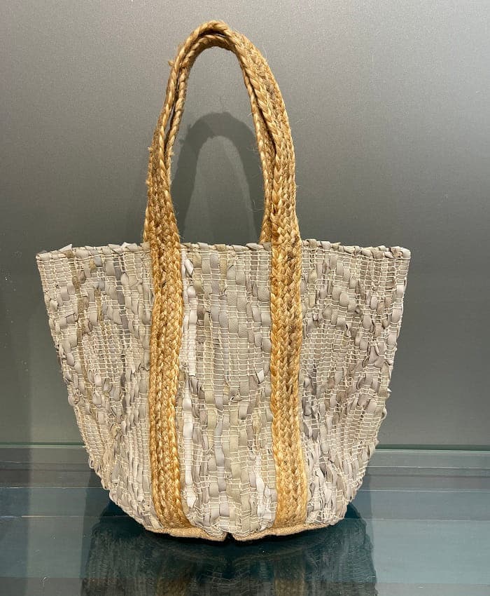 Reclaim Weave Leather & Jute Tote Bag
