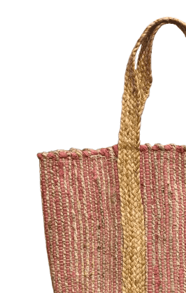 Blush Cotton Jute Beach Bag