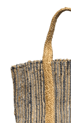 Denim with jute mix woven Beach bag