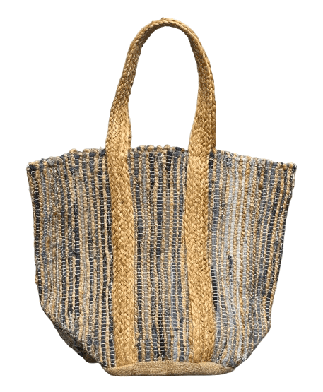Denim with jute mix woven Beach bag