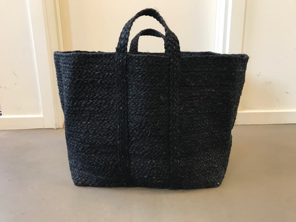 Black Jute Storage Basket Extra Large 